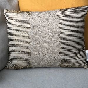 Beaded chevron accent pillow